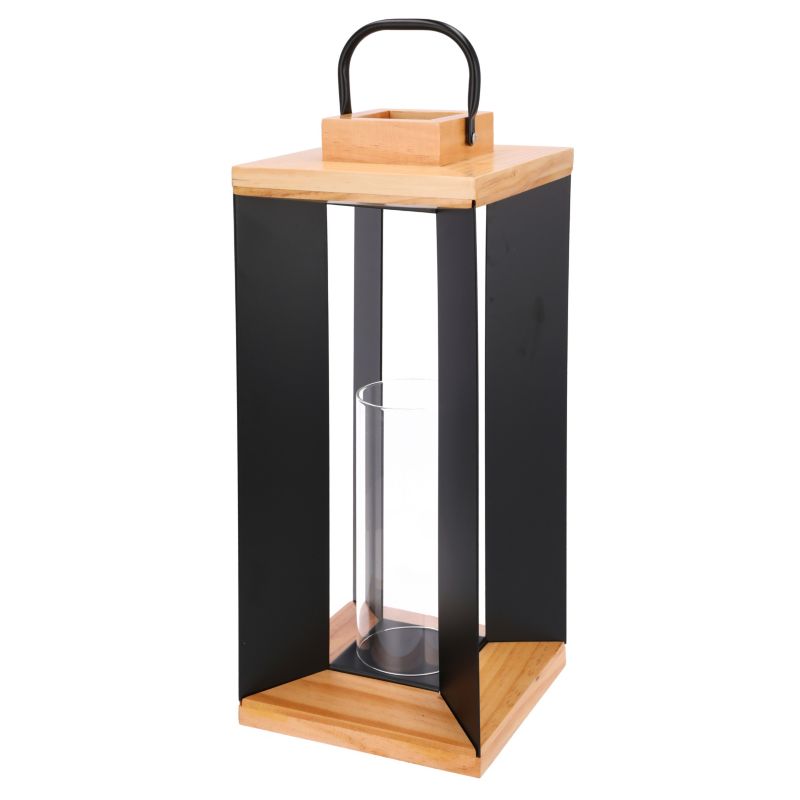 Latarnia ze świeczką Jumi metalowa 44 cm czarna