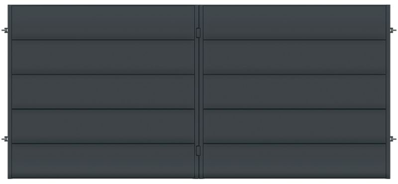 Brama Polbram Steel Group Nebraska 3,5 x 1,5 m stal ocynk RAL 7016 struktura