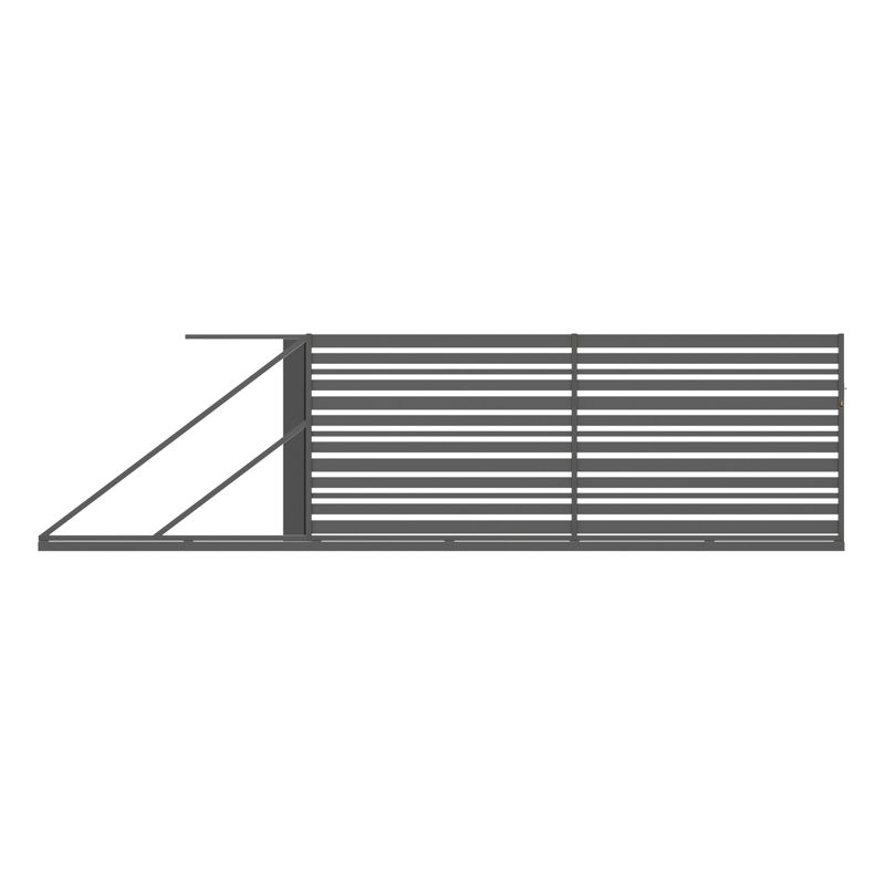 Brama przesuwna z automatem w słupku Polbram Steel Group Toledo 400 x 150 cm lewa