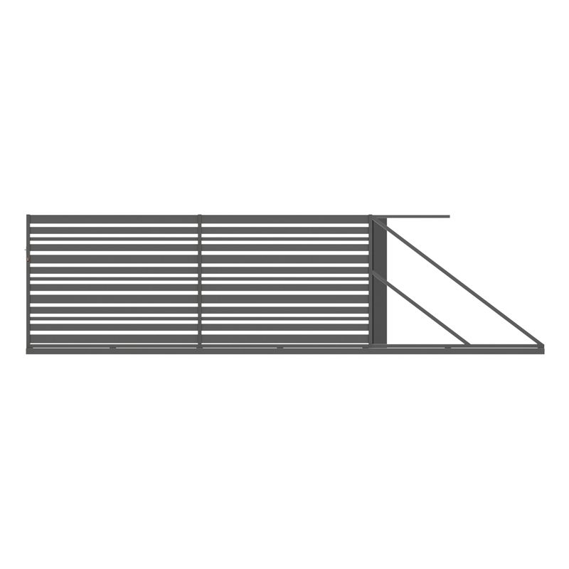 Brama przesuwna z automatem w słupku Polbram Steel Group Toledo 400 x 150 cm prawa