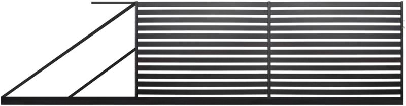 Brama przesuwna Polbram Steel Group Lara 2 lewa 400 x 154 cm czarna