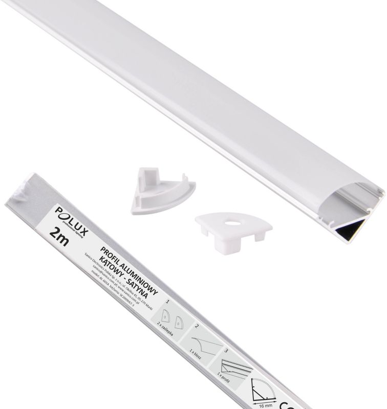 Polux Profil aluminiowy kątowy natynkowy satyna 2 m