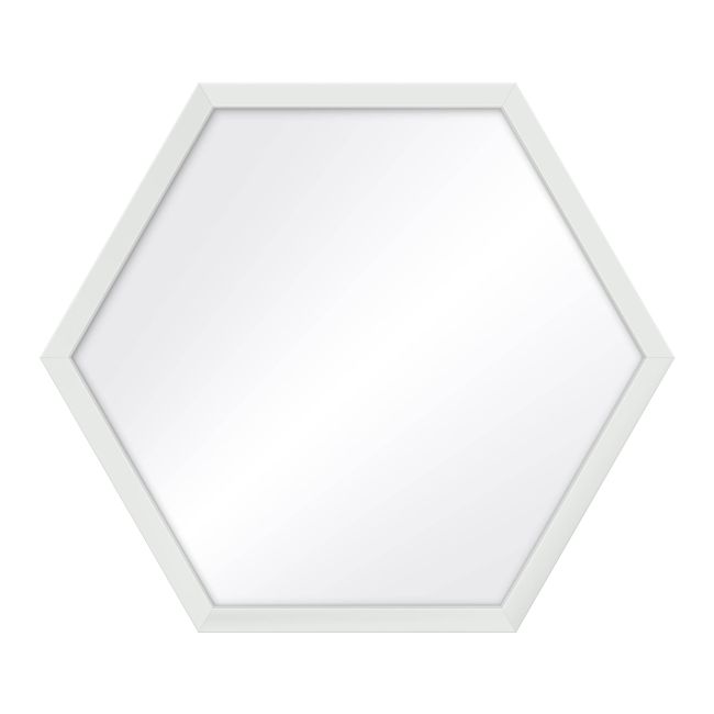 Lustro Heksagon 35 x 40 cm w ramie białe