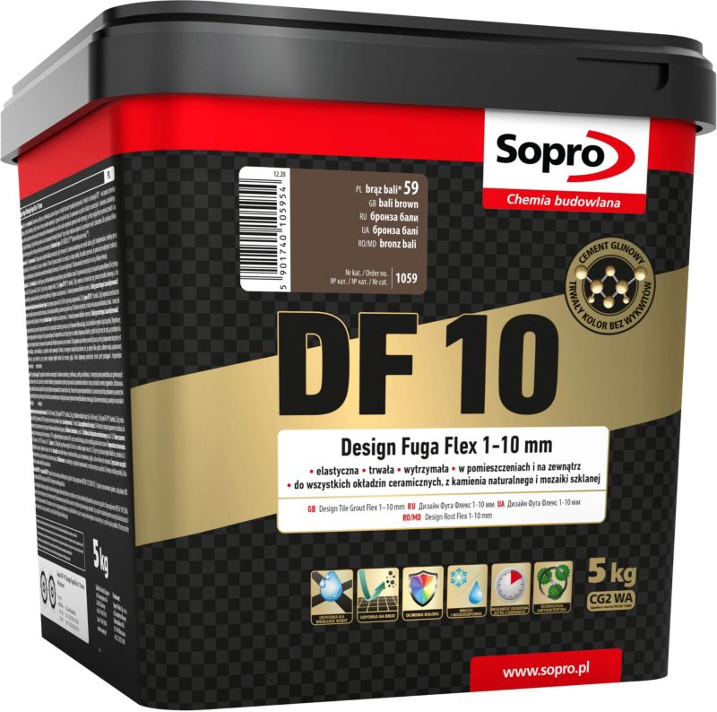 Fuga szeroka Sopro Flex DF10 Design 59 brąz bali 5 kg
