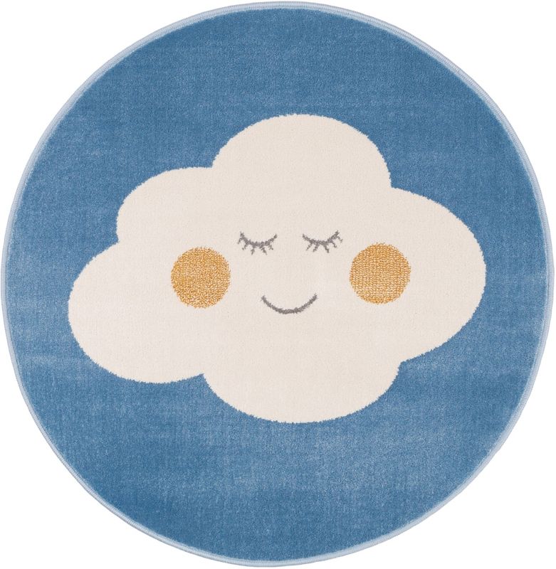 Dywan okrągły Soft Cloud 100 cm lazurowy