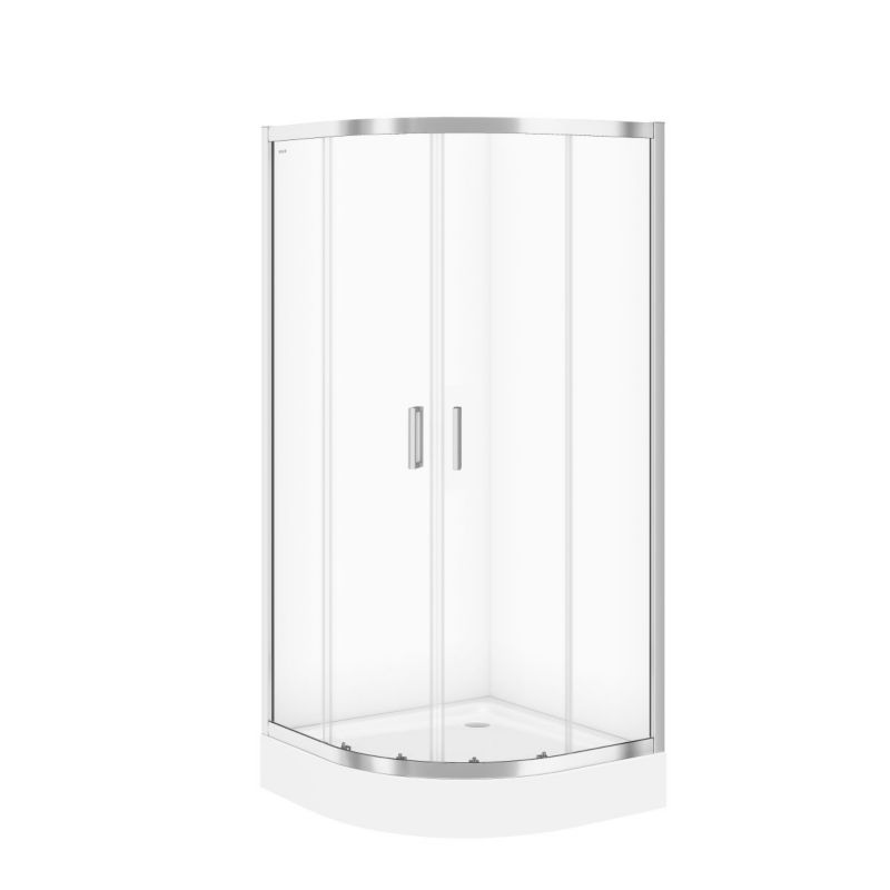 Kabina prysznicowa z brodzikiem półokrągła Cersanit Iva 90 cm chrom