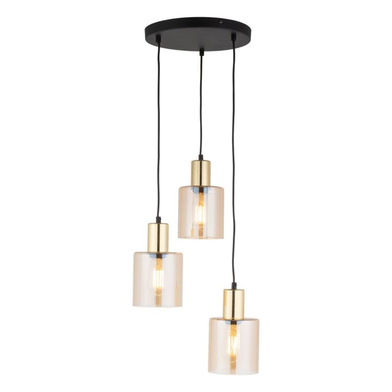 Lampa TK-Lighting Sierra Gold Amber Lampa Wisząca 3 - 1 szt.