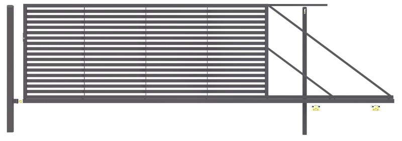 Brama przesuwna Polbram Steel Group Brava 400 x 150 cm prawa