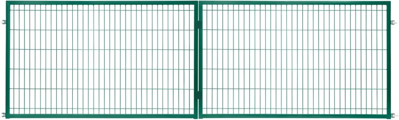 Brama dwuskrzydłowa panelowa Polbram Steel Group 2D 400 x 120 cm oczko 5 x 20 cm ocynk zielony