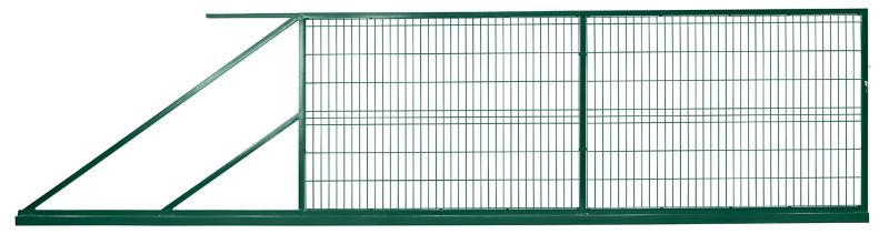 Brama przesuwna Polbram Steel Group 2D 400 x 150 cm z zamkiem ocynk malowana lewa