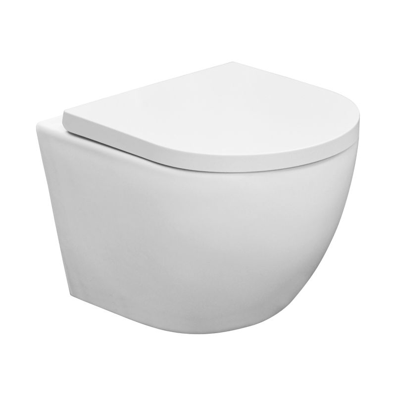 Miska WC wisząca Orinoco Blanc bezkołnierzowa z deską wolnoopadającą z duroplastu