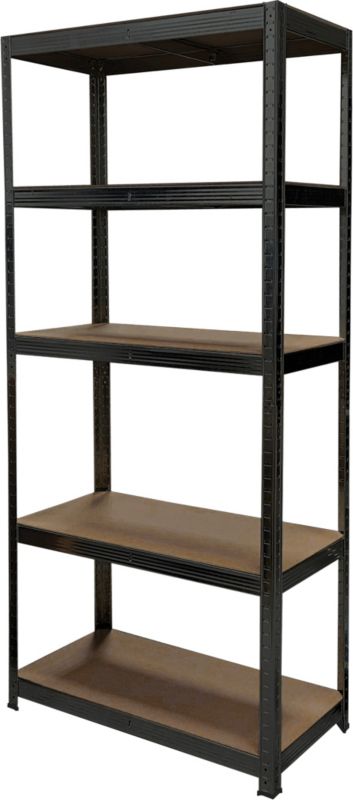 Regał metalowy Hermax 180 x 90 x 40 cm 5 półek 175 kg czarny