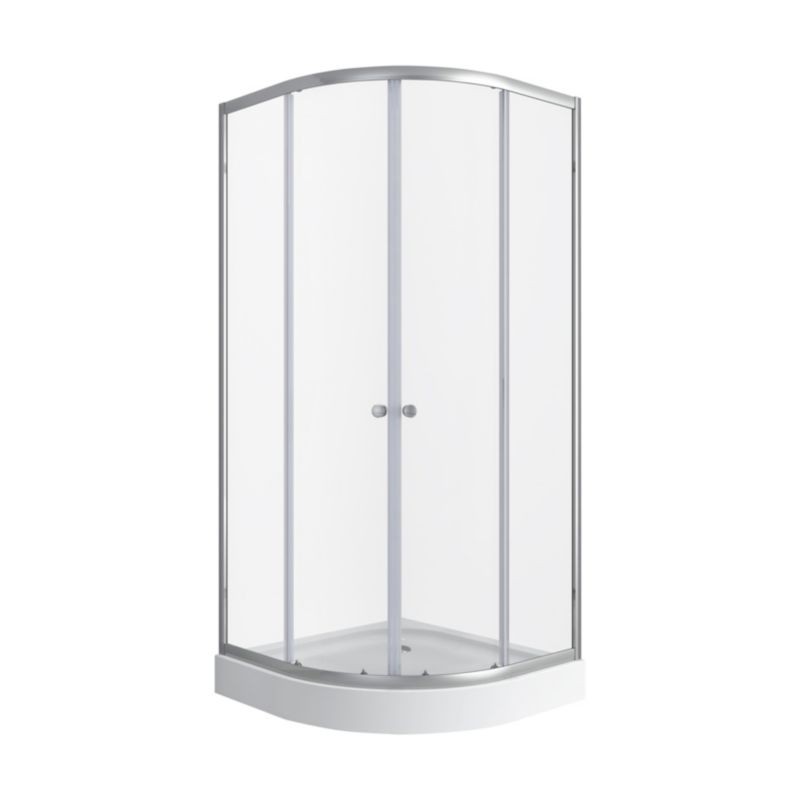Kabina prysznicowa z brodzikiem półokrągła Luka 90 cm chrom