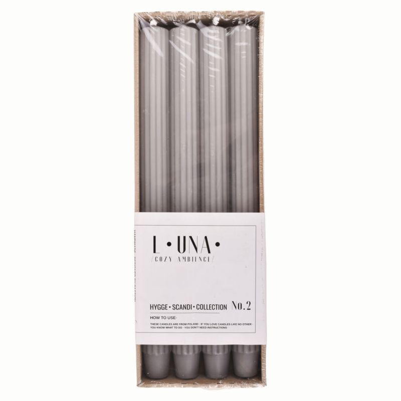 Świeca Direct Home and Garden Luna 30 cm szara 4 szt.