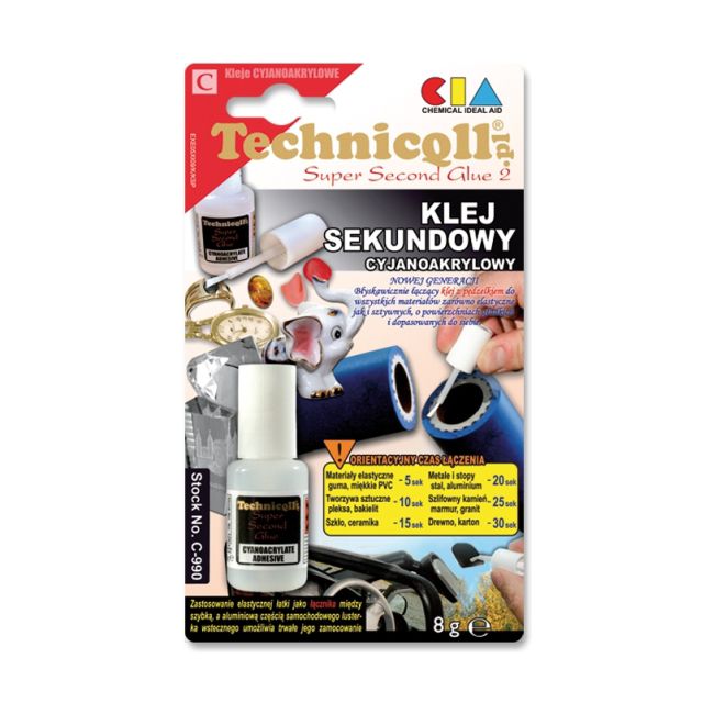 Klej Technicqll sekundowy z pędzelkiem 8 g