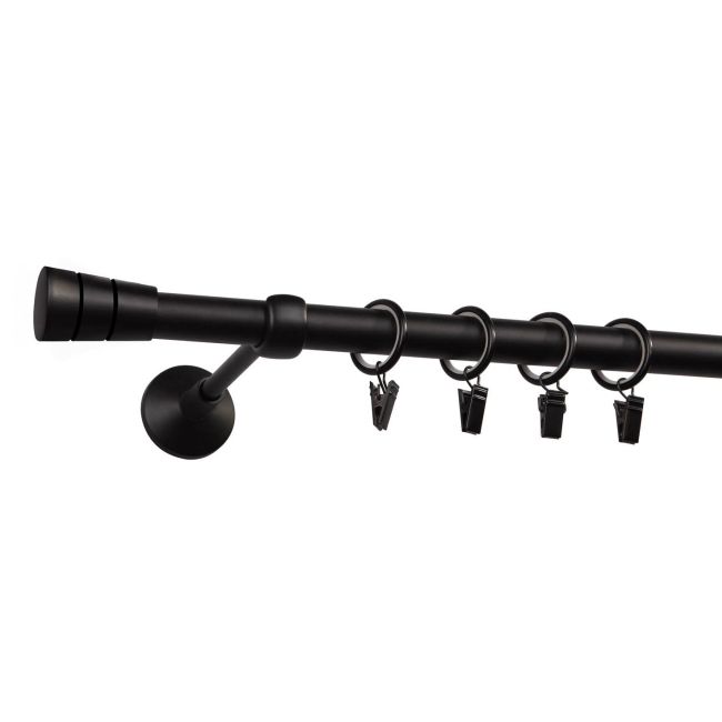 Karnisz pojedynczy Siena 19 mm 200 cm czarny