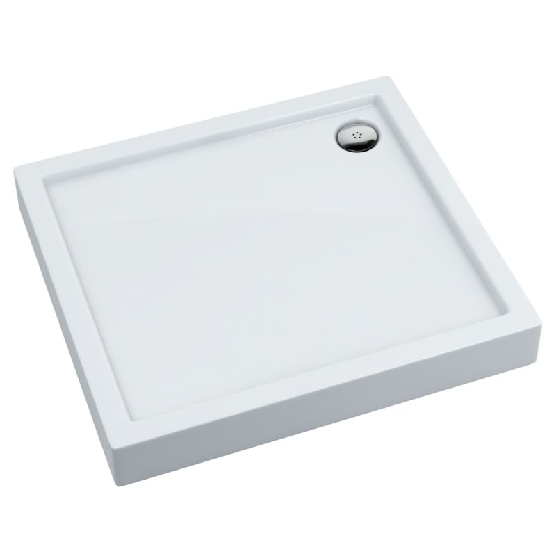 Brodzik zintegrowany Schedpol Lena New prostokątny 70 x 80 x 14 cm biały gładki