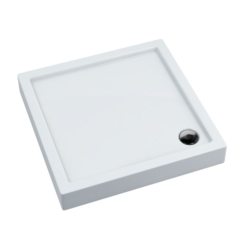 Brodzik zintegrowany Schedpol Lena New kwadratowy 80 x 80 x 14 cm biały gładki