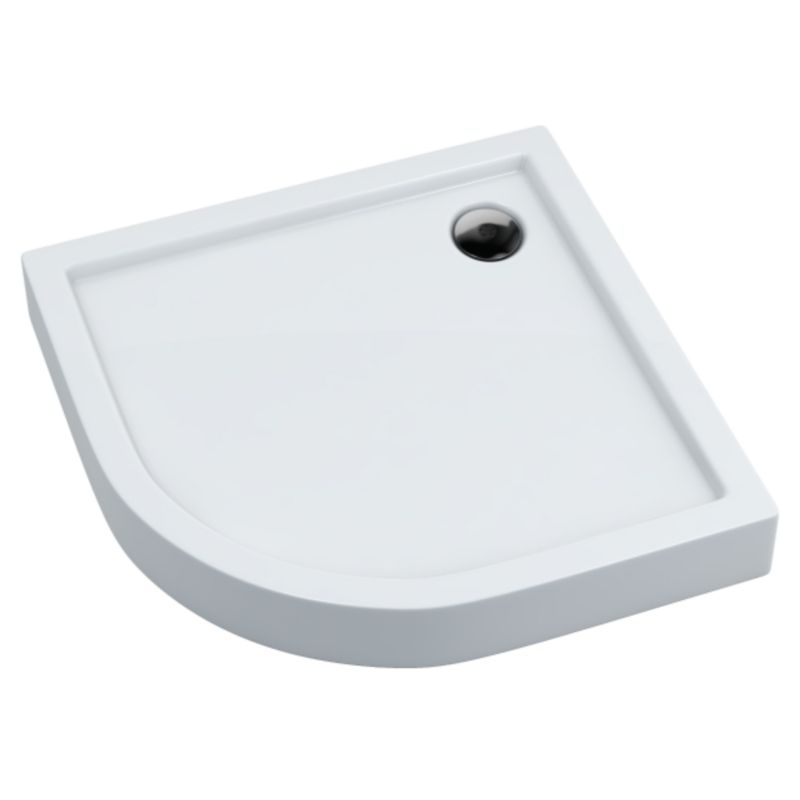 Brodzik zintegrowany Schedpol Lena New półokrągły 90 x 90 x 14 cm R55 biały gładki
