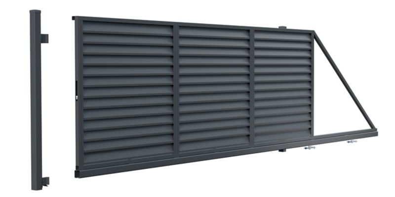 Brama przesuwna Polargos Imperial 400 x 149 cm ocynk antracyt prawa