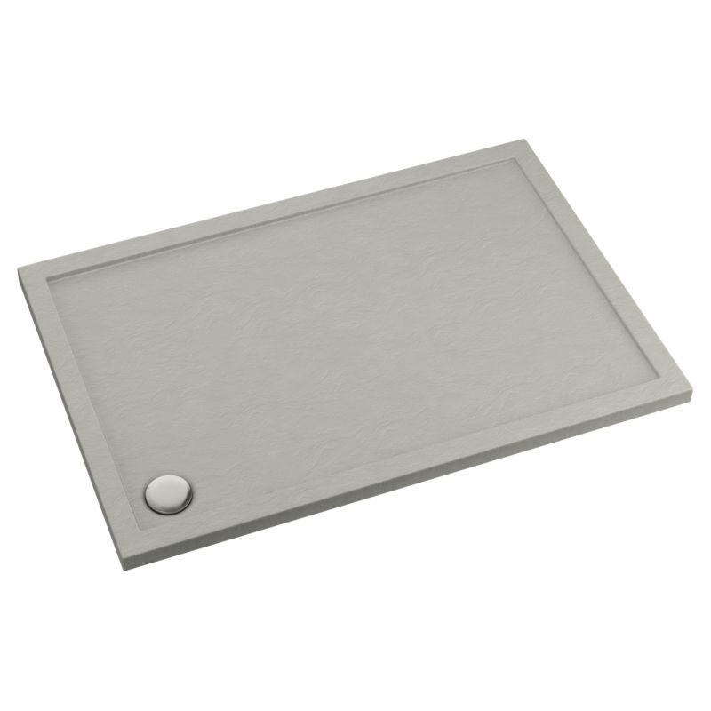 Brodzik prostokątny Schedpol Atla 90 x 100 x 4 cm cement strukturalny