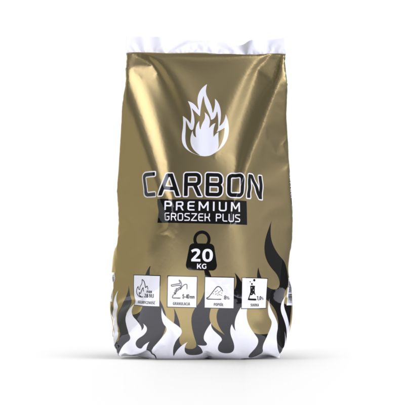 Węgiel groszek Carbon Premium 28 MJ/kg granulacja 5 - 40 mm 20 kg