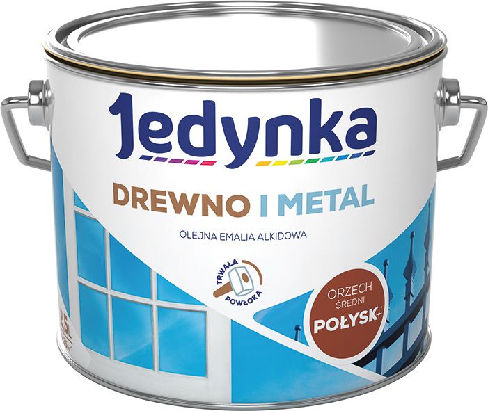 Emalia alkidowa Jedynka Drewno i Metal orzech średni połysk 2,5 l