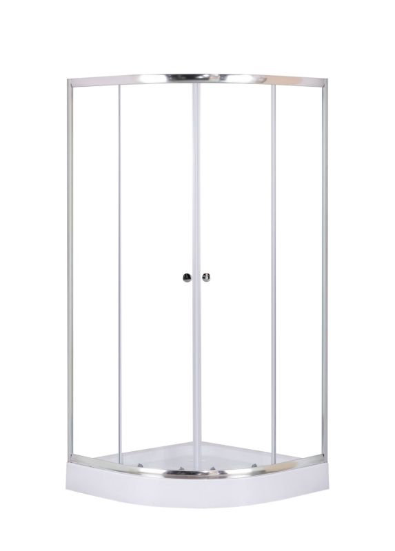 Kabina prysznicowa z brodzikiem półokrągła Kiri 90 x 90 x 197 cm transparentna