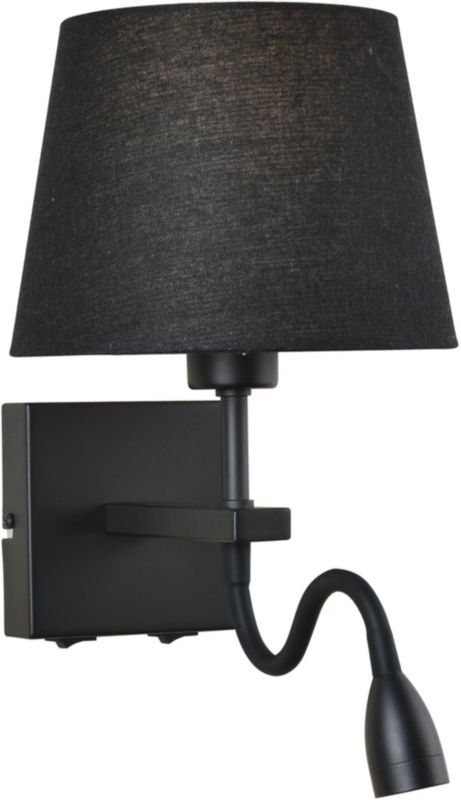 Kinkiet Norte 1 x 60 W plus 3 W LED E27 czarny