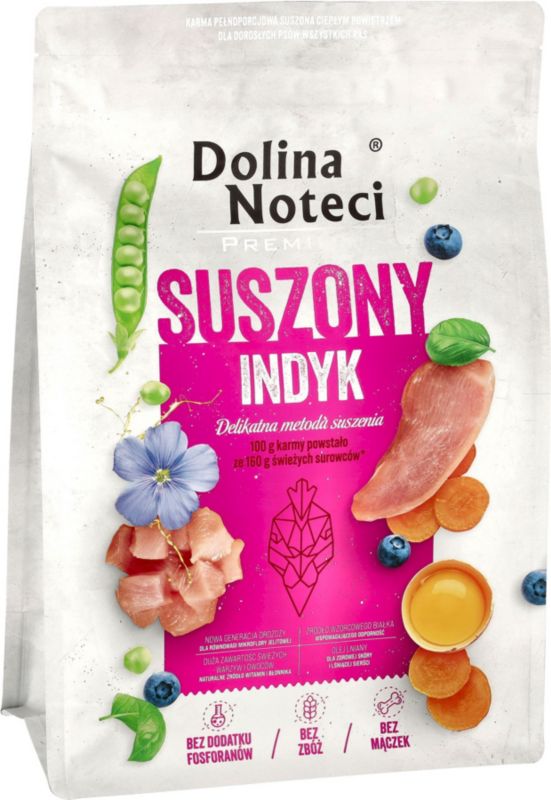 Karma suszona dla psa Dolina Noteci indyk 3 kg