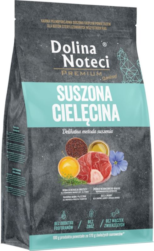 Karma suszona dla kota Dolina Noteci cielęcina 2 kg