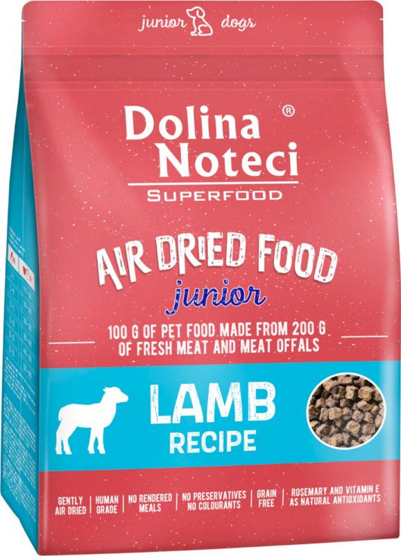 Karma suszona dla psa Dolina Noteci Junior jagnięcina 1 kg