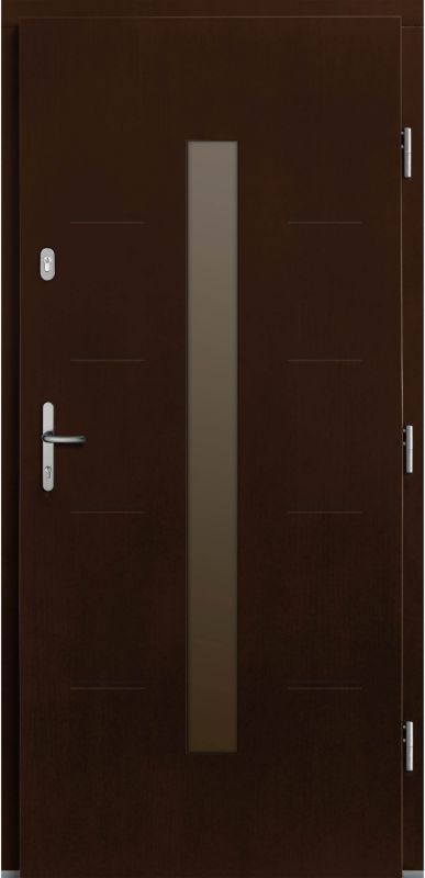 Drzwi zewnętrzne drewniane Anas 90 prawe orzech