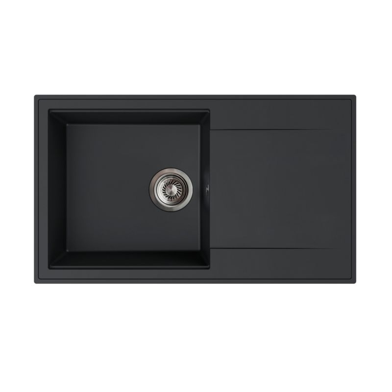 Zlewozmywak granitowy Milo Feline długi ociekacz beżowy