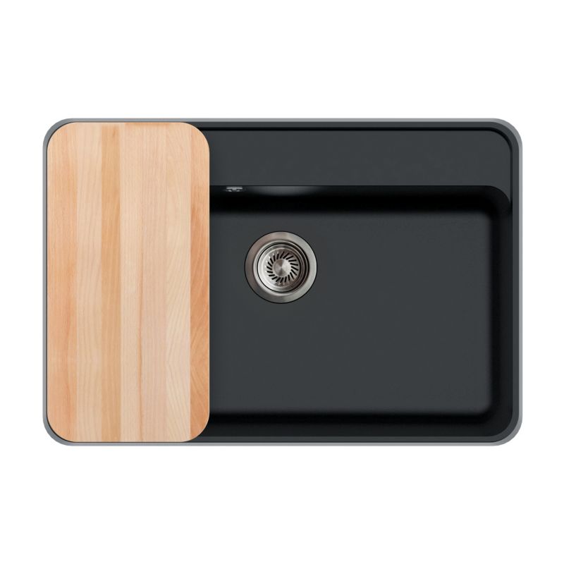 Zlewozmywak granitowy Milo Koi XL z deską czarny