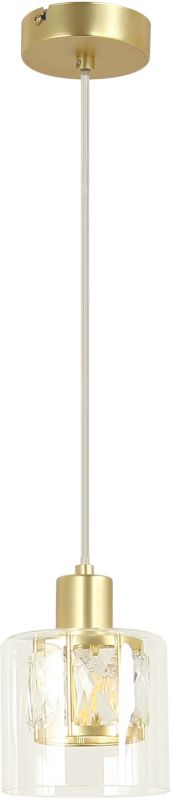 Lampa wisząca Elmo 1-punktowa E14 złoty mat