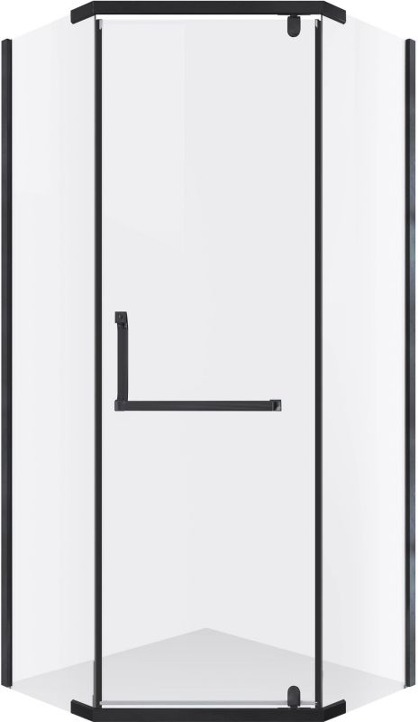Kabina prysznicowa pięciokątna Durasan Diamond Black 80 x 80 x 195 cm transparentna