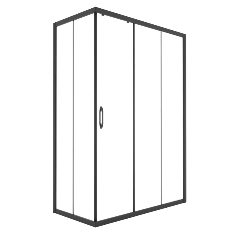Kabina prysznicowa prostokątna Durasan Flexi regulowana 73-90 x 105-140 cm czarna