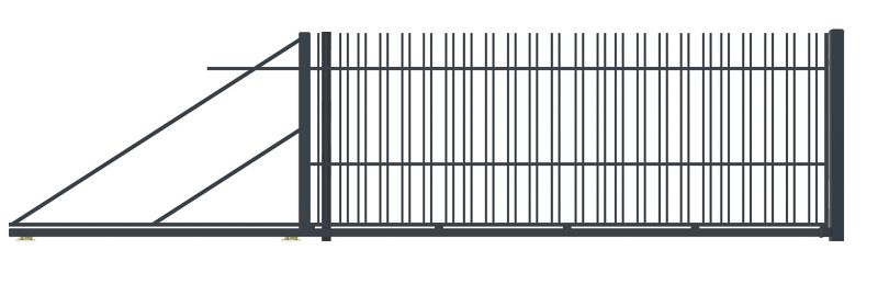 Brama przesuwna Polbram Steel Group Paros 400 x 150 cm ocynk antracyt lewa
