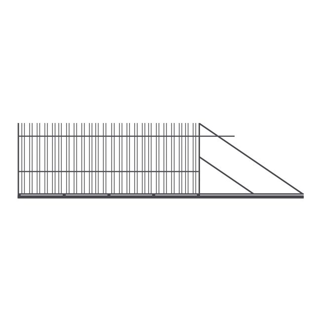 Brama przesuwna Polbram Steel Group Paros 400 x 150 cm stal ocynk struktura prawa