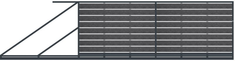 Brama przesuwna Polbram Steel Group Elba 400 x 150 cm ocynk antracyt lewa