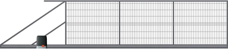 Brama przesuwna panelowa z automatem 500 x 150 cm lewa antracyt