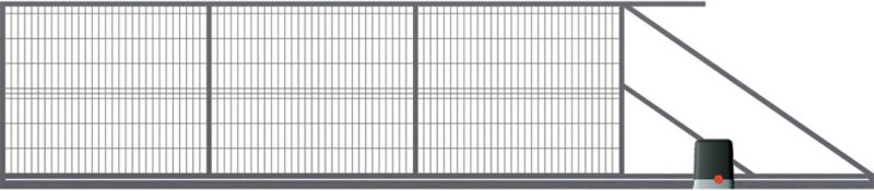 Brama przesuwna panelowa z automatem 500 x 150 cm prawa antracyt