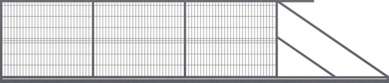 Brama przesuwna panelowa 500 x 150 cm prawa antracyt