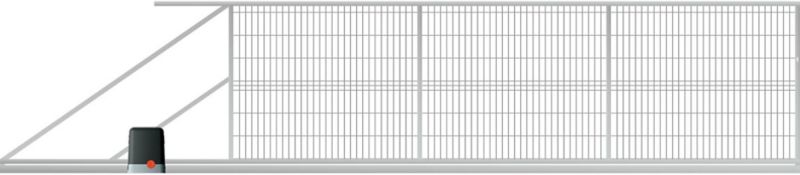 Brama przesuwna panelowa z automatem 500 x 150 cm lewa ocynk