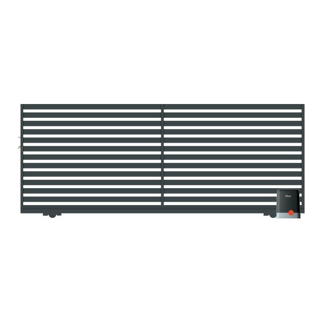 Brama przesuwna bez przeciwwagi z automatem Lara prawa