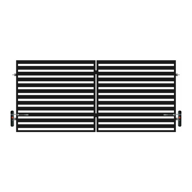 Brama dwuskrzydłowa inteligentna Lara 2 z automatem 400 x 154 cm