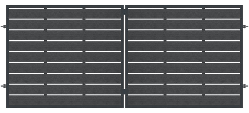 Brama dwuskrzydłowa Polbram Steel Group Elba 350 x 150 cm stal ocynk RAL 7016 struktura