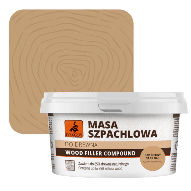 Masa szpachlowa do drewna Dragon dąb ciemny 250 g