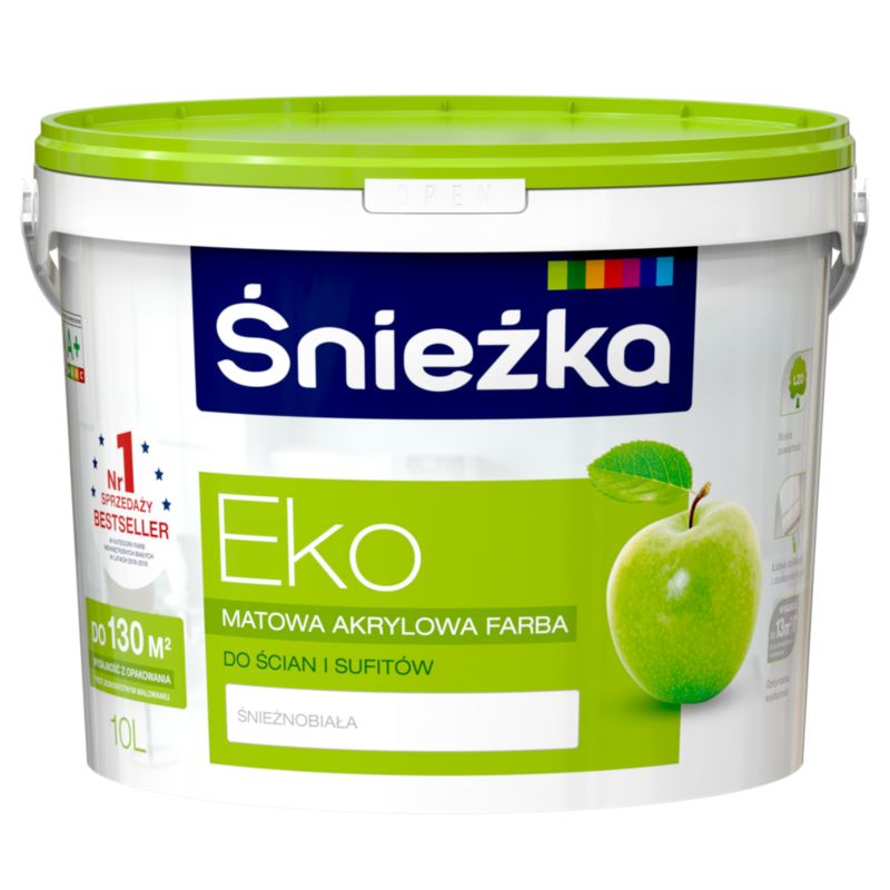 Farba akrylowa Śnieżka Eko biała 10 l